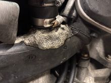 What did I say? I knew something was off and I called it once I got my car back from the guys that did my clutch! Seems like they broke the black snout off the inlet tube and used this weird cement foam glue to put it back in place. It worked but I am def not happy about it and will soon be replacing it. 