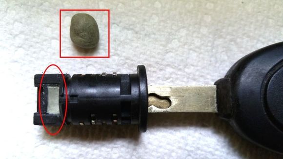 I inserted my key 3/4 into the cylinder. I then filled in the void at the end of the cylinder (key stop) with a bit of Apoxie Sculpt and waited until it set up before removing the key.