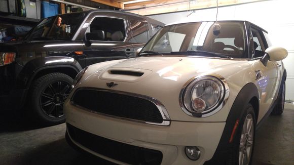 This is Shadowfax. 2013R56S in Pepper White. Totally stock, for now.