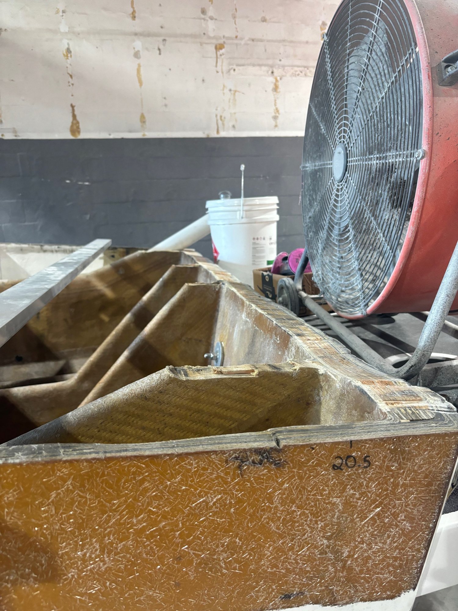 We cut the transom down to be even with the hull side.