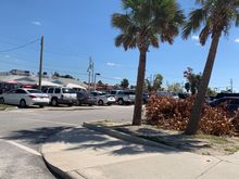 Parking lot today where the raceboats will be parked