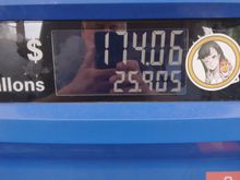 I am not posting to say"look what I
 paid today", but this is what I paid today to fill my F450.  There was already a 1/4 tank in it.  I don't care how hard these libs try to punish us for driving Fossil Fuel powered vehicles, I am not buying an electric vehicle as long as I am alive.  