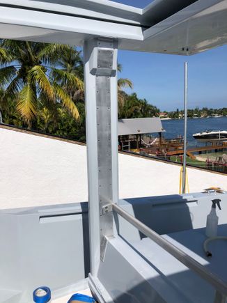 Aluminum plates to cover the reinforcement we did on the columns