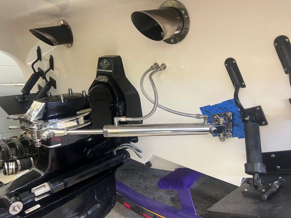 Transom bulkhead holes drilled.