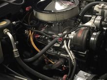 I've changed all the hoses but radiator with braided & next step will be to hide all the wires by routing them under ( beside the oil pan ) & run them behind the brackets up from the bottom,maybe later I'll change it all out to billet but for now I'll have to keep the stock