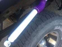 New shock with purple boot....