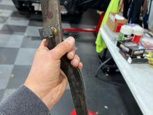 The mounting point for the rod coming out of the hydroboost needs to be higher on the brake pedal. You can see where I marked it with black marker. 