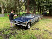 Kiddo washing his Sonoma. This will get a stock 5.3 in it. Should make a fun cruiser for his first car. 