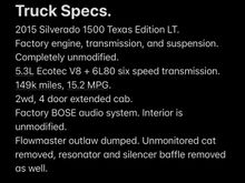 Current truck specifications.