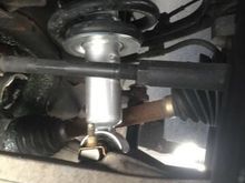 Broken axle front view