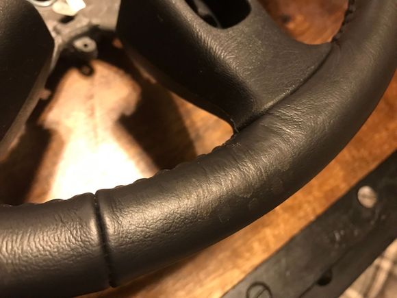 Discoloration in leather 