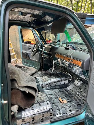Adding sound damping to cut down on road/engine noise.