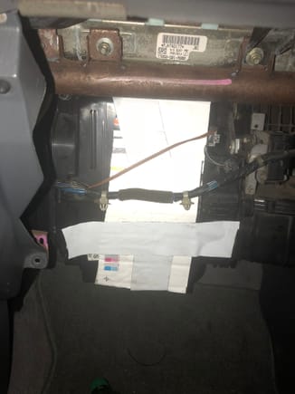 My temporary cabin filter/evaporator access door, i ended up using the case and all from the pick n pull evaporator
