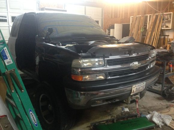 New grille test fit during paint/mod process!!!