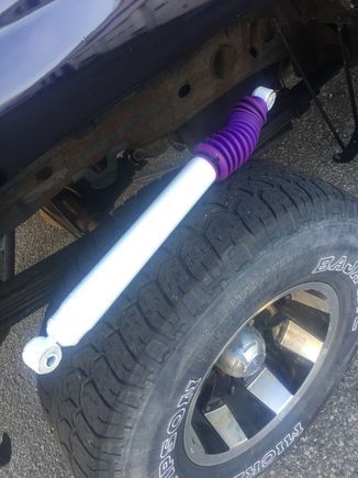 New shock with purple boot....