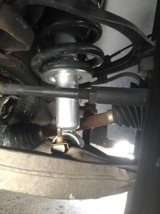 Broken axle front view
