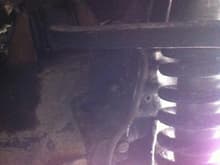 You can sort of see the other side of the gusset and how the brake line moved