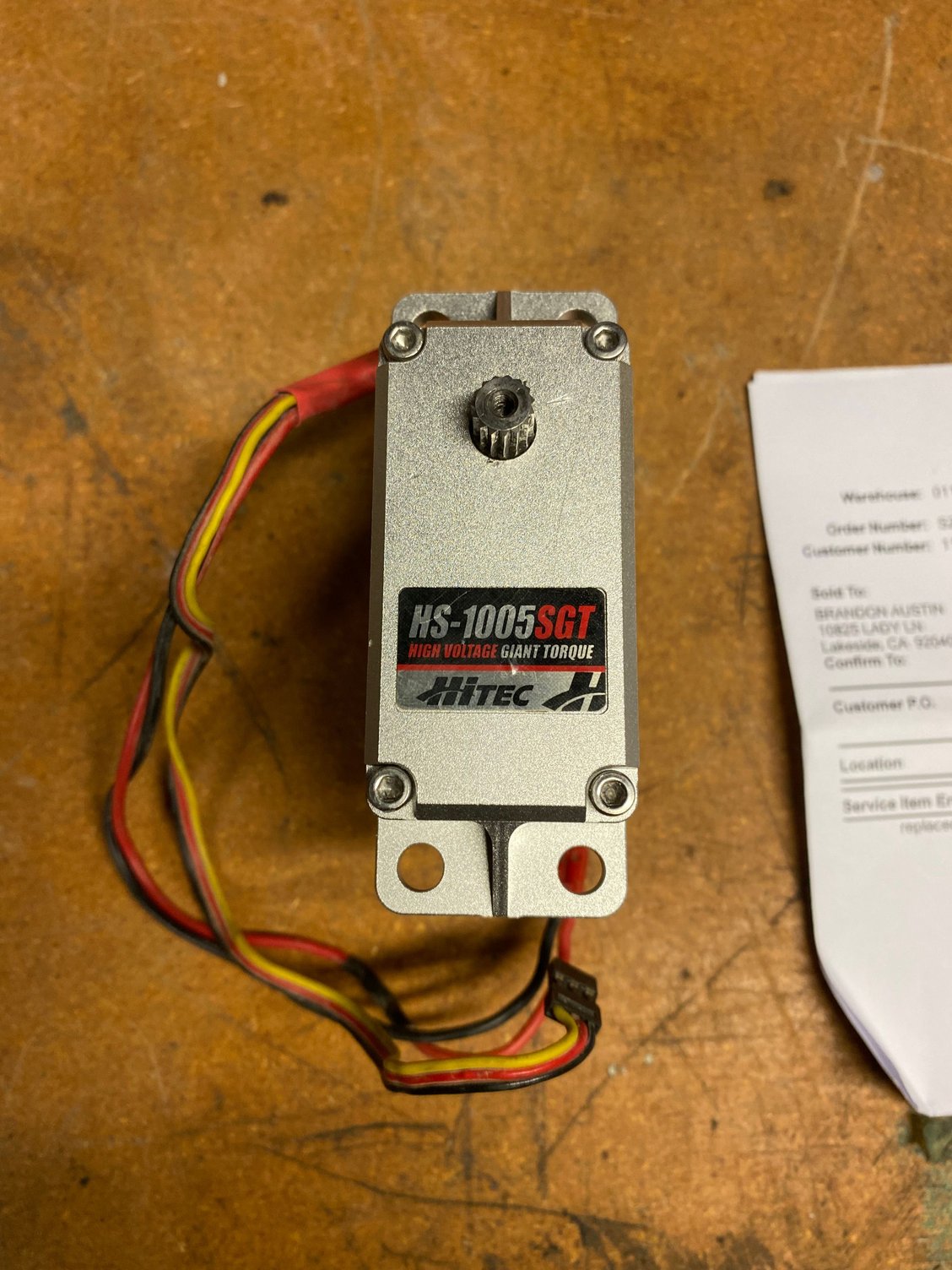 HITEC 1005 servo just back from hitec R/C Tech Forums