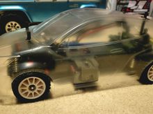 Tamiya MF-01X long wheelbase with Yaris GR body fitted.