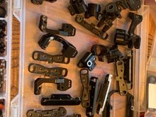 Tuning parts caster blocks, hinge block wide and standard, 2 and 4 deg knuckles