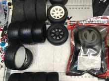 Used and new tires. Last two rows are HPI. New hpi have 1 run on them. The rest are Protoform 1 set getting just right and two new fronts mounted. $70 shipped 