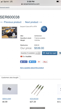 Actually shows in stock. 