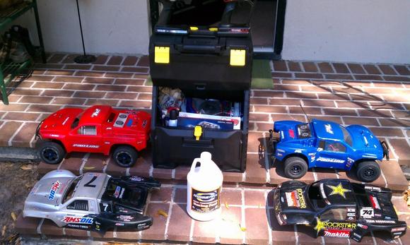 The beginning first two RC trucks/cars since 1990 which was a RC10 gold pan buggy. Traxxas Slayer Pro and RTR SC10 Feb. 2011