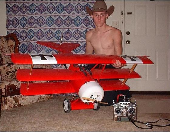 Fokker Dr1, Satio .82 with the Futaba 9CHP. This plane is awesome to fly as the kite like lift will fly her backwards with a constant breeze if you want it to or move on to scale like aerobatics rather quickly if need be!