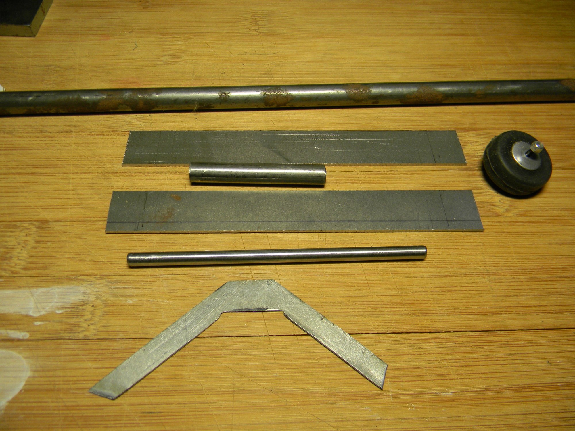 Raw goodies for a tail wheel assembly.