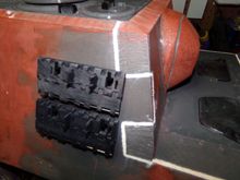 Flame cuts added and weld beads.  Weld lines were widened with a Dremel bit.