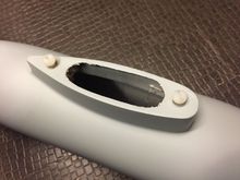 Blocks tapped and glued in place to allow 6mm plastic screws to be used.