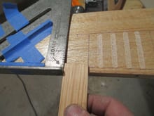 To make sure subsequent cuts were made exactly on my line, I used this simple gage block which is exactly 1-1/4" wide.  