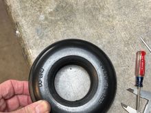You have to look close but here you see the bevel in the middle of the tire is clearly off center.