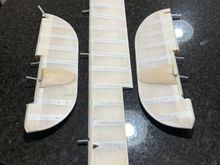 Rob stitching tapes done on rudders and elevator. Need to install trim tabs on elevator then these control surfaces ready for primer