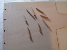 I cut eight pins roughly about one inch in length.  If you look carefully you will see that I chamfered one end of each pin.