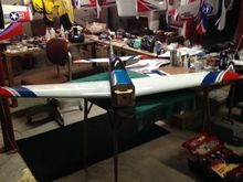 Lots of foamies stored nicely from ceiling!