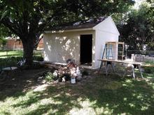 Shop  shingles going on.   
