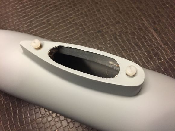 Blocks tapped and glued in place to allow 6mm plastic screws to be used.