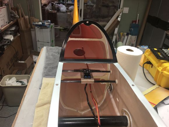 Wire is tacked to the front of the Depron brace with Foam Tac.