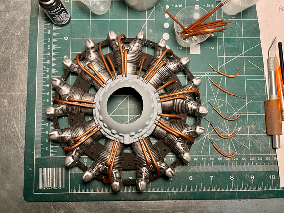 2nd set of ignition wires simulating run to backside of front row cylinders.