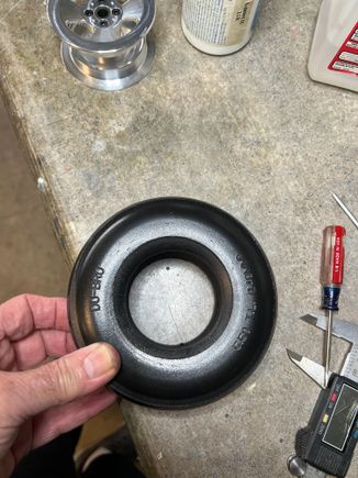 You have to look close but here you see the bevel in the middle of the tire is clearly off center.