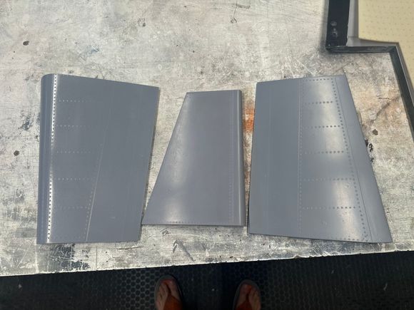 Flap and rudders out of the molds and final trimmed. 