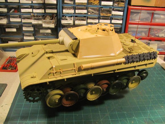here is the turret completed and some of the stowage and road wheels.  Looking pretty good so far. 