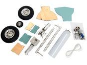 Here is the retract package for the P-47 minus the wheels with everything you need for a complete wroking air retract set.