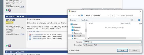 Change extension from .txt to .dwg