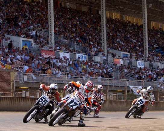 Last time I went to the AMA Flat Track 1/2 Mile Nationals, this lone Aprilia showed his heels cleanly to the entire Harley pack.   
   Aprilia street bikes are also fantastic machines!