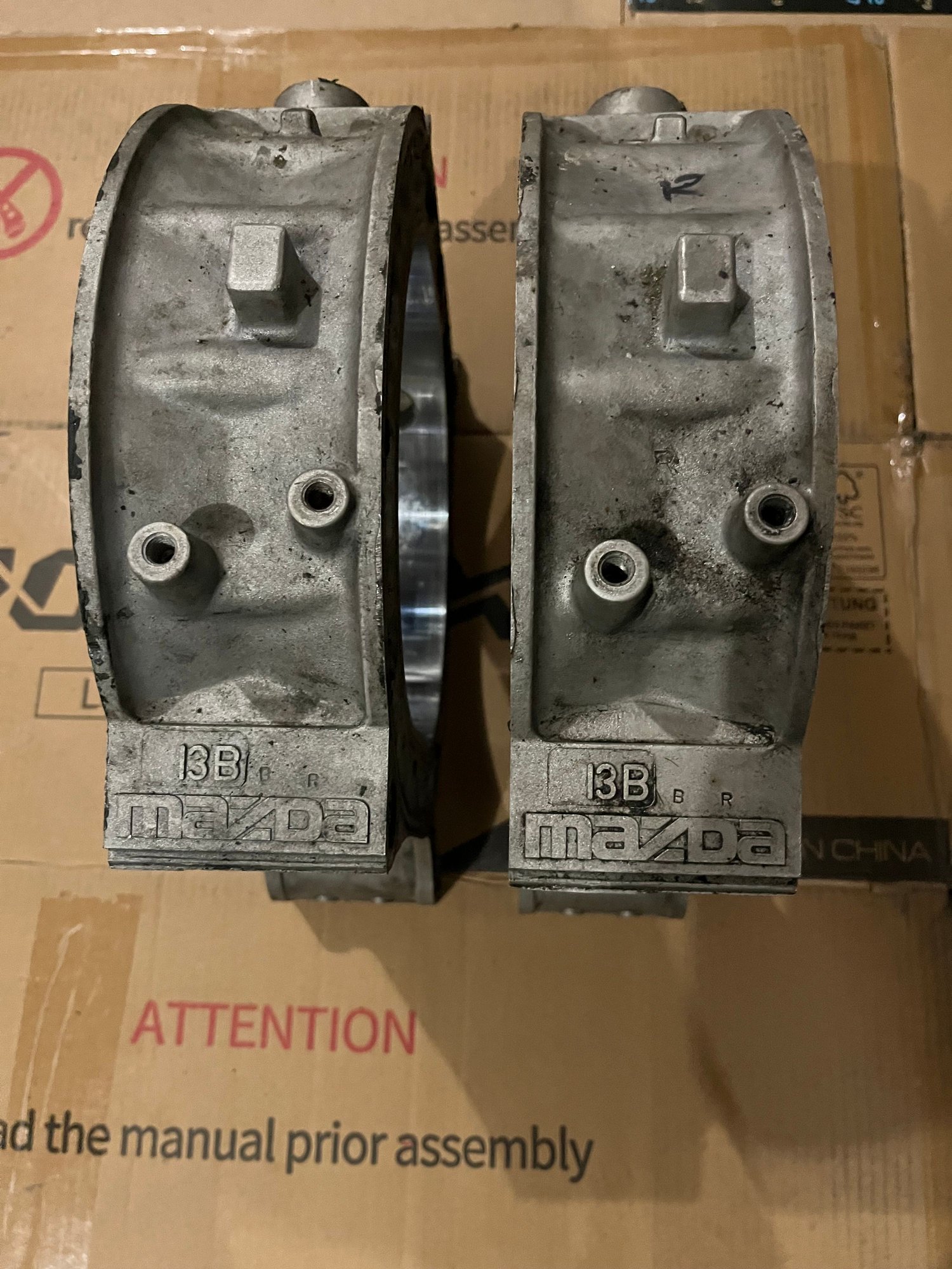 Engine - Internals - Front and Rear Rotor Housing 13B Turbo - Used - 1987 to 1991 Mazda RX-7 - Providence, RI 02910, United States