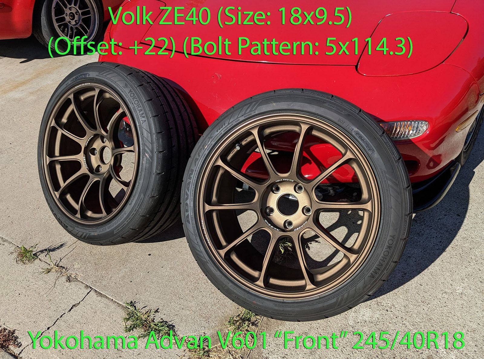 Wheels and Tires/Axles - Volk ZE40 18x9.5 +22 5x114.3 Bronze Rims and Tires - Used - All Years Any Make All Models - San Diego, CA 92111, United States