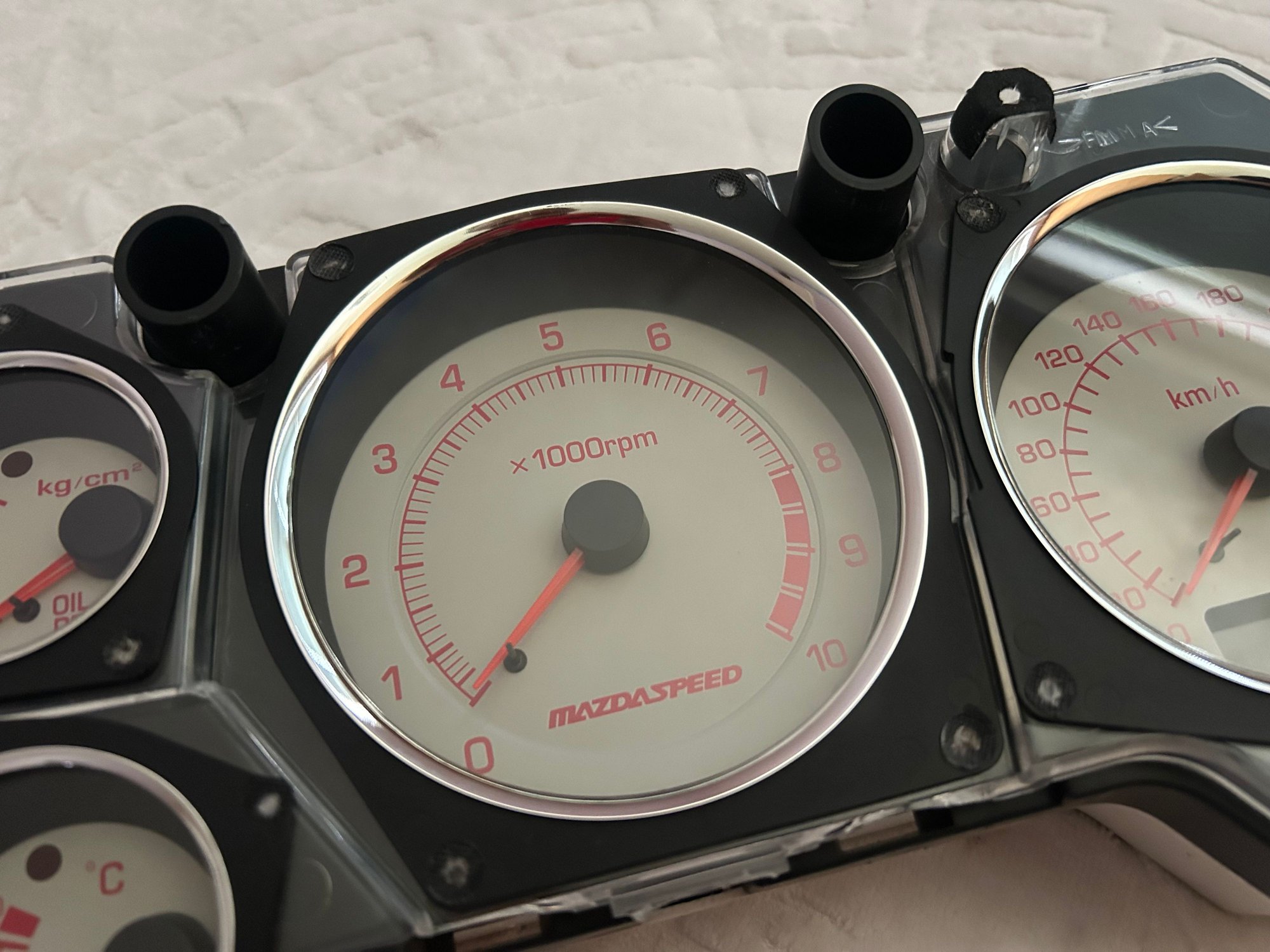 Interior/Upholstery - Mazdaspeed White Faced Instrument Cluster - Used - 1992 to 1998 Mazda RX-7 - London HA27DY, United Kingdom