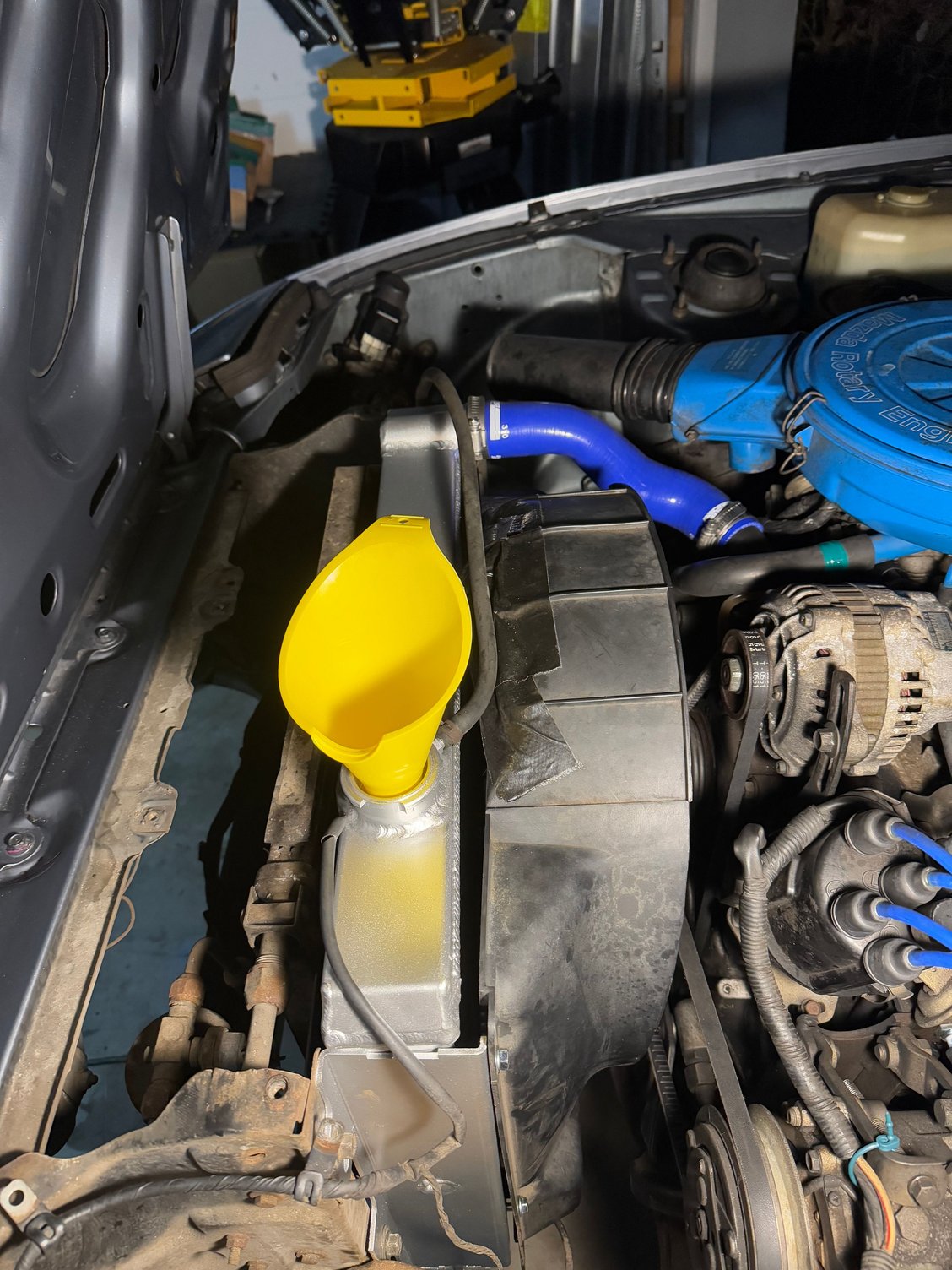 Filling up the new radiator